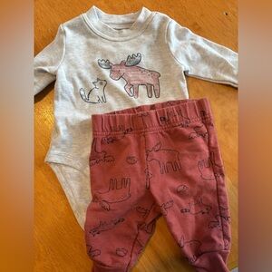 Carter's Rust Animal Print Baby Outfit